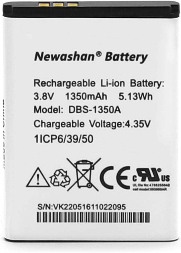 DBS-1350A DBX-1350A 1350mAh 3.8V Battery Compatible with Doro Phone 7030 7031 7050 7060 7070 7080 7441 DFC-0180 Flip Smartphone Li-ION Battery 1ICP6/39/50