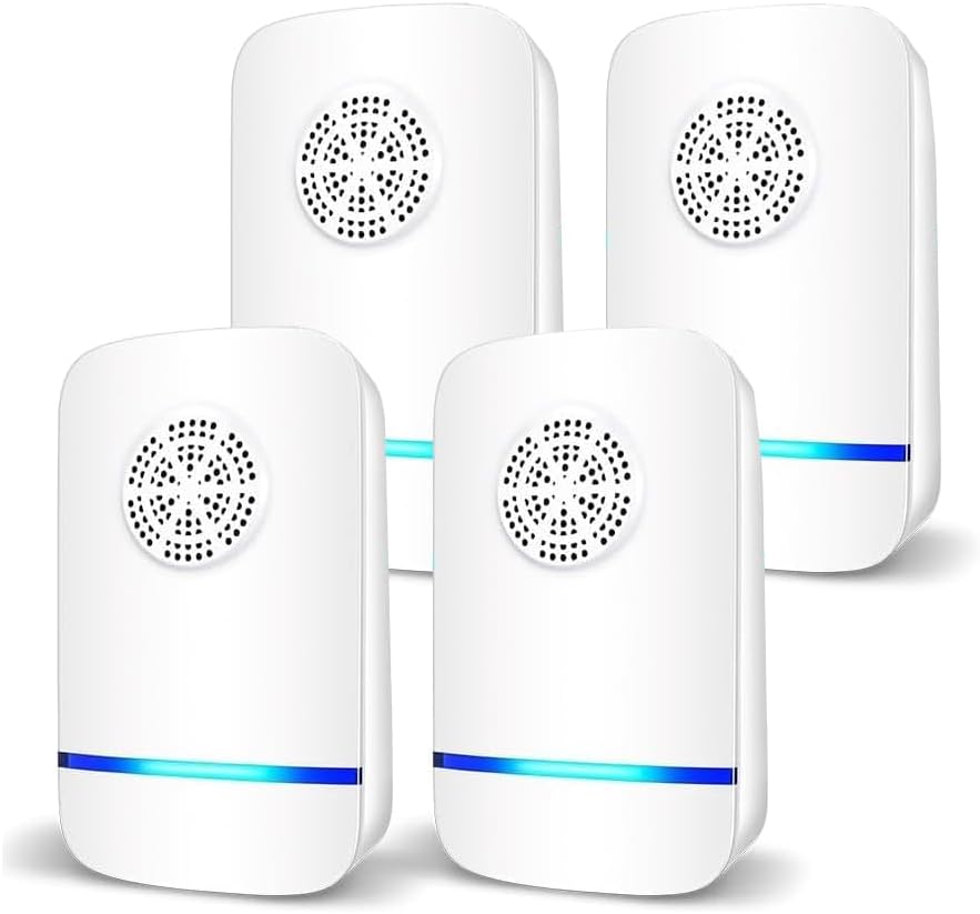 Ultrasonic Mouse Repeller 4 Packs, Anti-Rat, Silent, Non-Toxic, Effective Against Mice and Rats, No Radiation, Ultrasonic Rodent Repellent