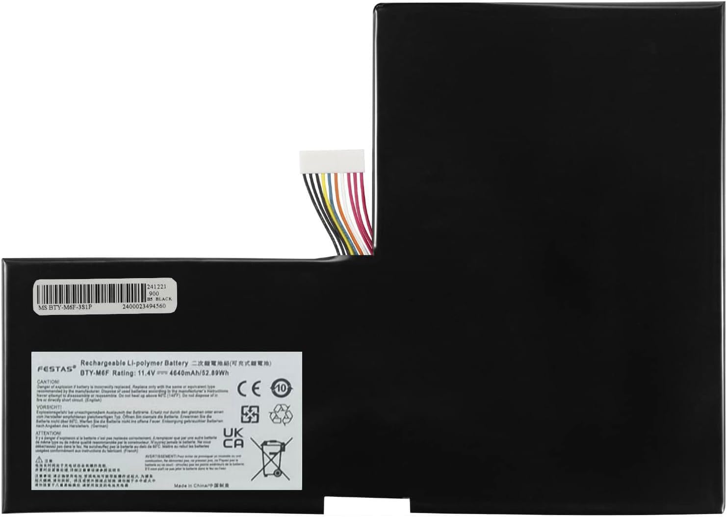 BTY-M6F Battery Compatible with MSI GS60 2PC 2PE 2PL 2PM 2QC 2QD 2QE 6QC 6QD 6QE PX60 2QD 6QD 6QE WS60 2OJ 6QJ 6QI 6QH 7RJ 2PE-060UK 2PC-265NL Series Laptop