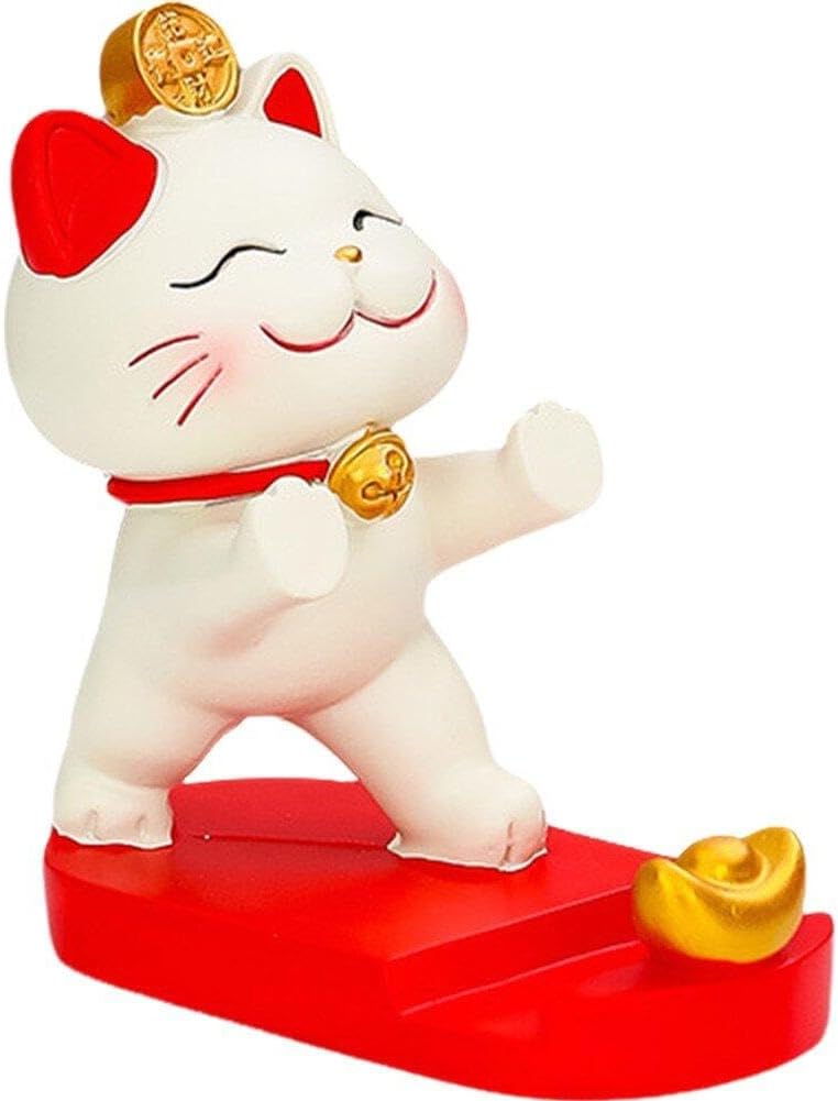 Cute Cat Shape Smartphone Holder, Cartoon Animal Shape Phone Holder, Japanese Lucky Cats, Mobile Phone Holder, Desk Table Ornament