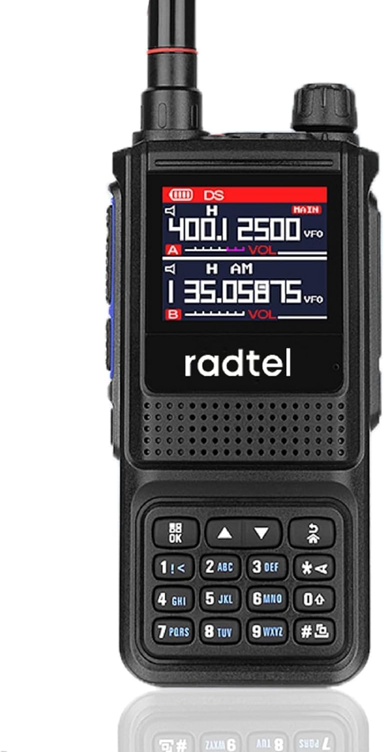 Radtel RT-470L 5W 6 Band Two-Way Amateur Radio 256CH Air Band Walkie Talkie NOAA LCD Colour Police Aviation Scanner