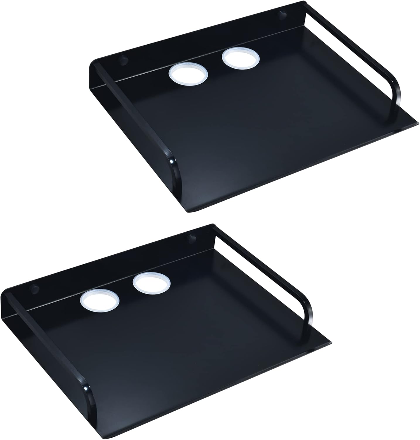 Floating Projector Shelves/Media Boxes/DVD Players/Cable Boxes/TV Accessories/Modem, Metal Wall Shelf (2PCS, Large)