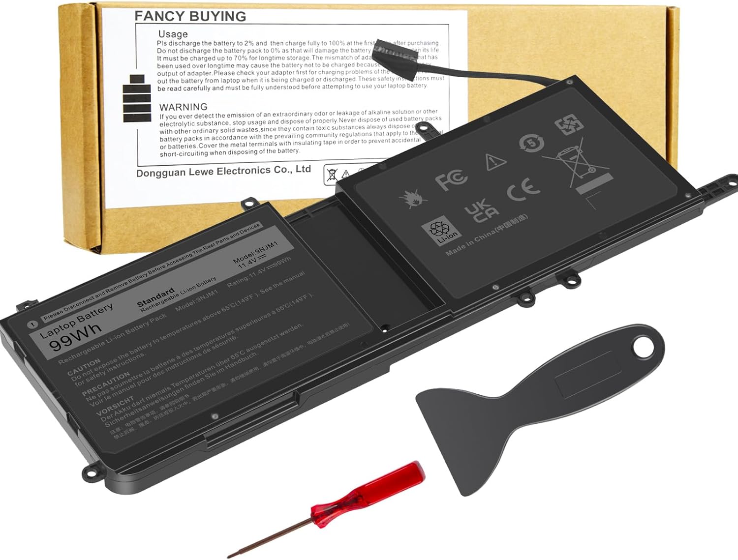 9NJM1 Replacement Battery for Dell Alienware 17 R4 R5 15 R3 R4 Alienware 15 2018 ALW17C-D1758 P31E P31E001 P31E002 P69F P69F001 P69F002 HF1 2 50 HFF 250 0MG2YH 9NJMI 44T2R MG2YH 01D82 546FF HF25D