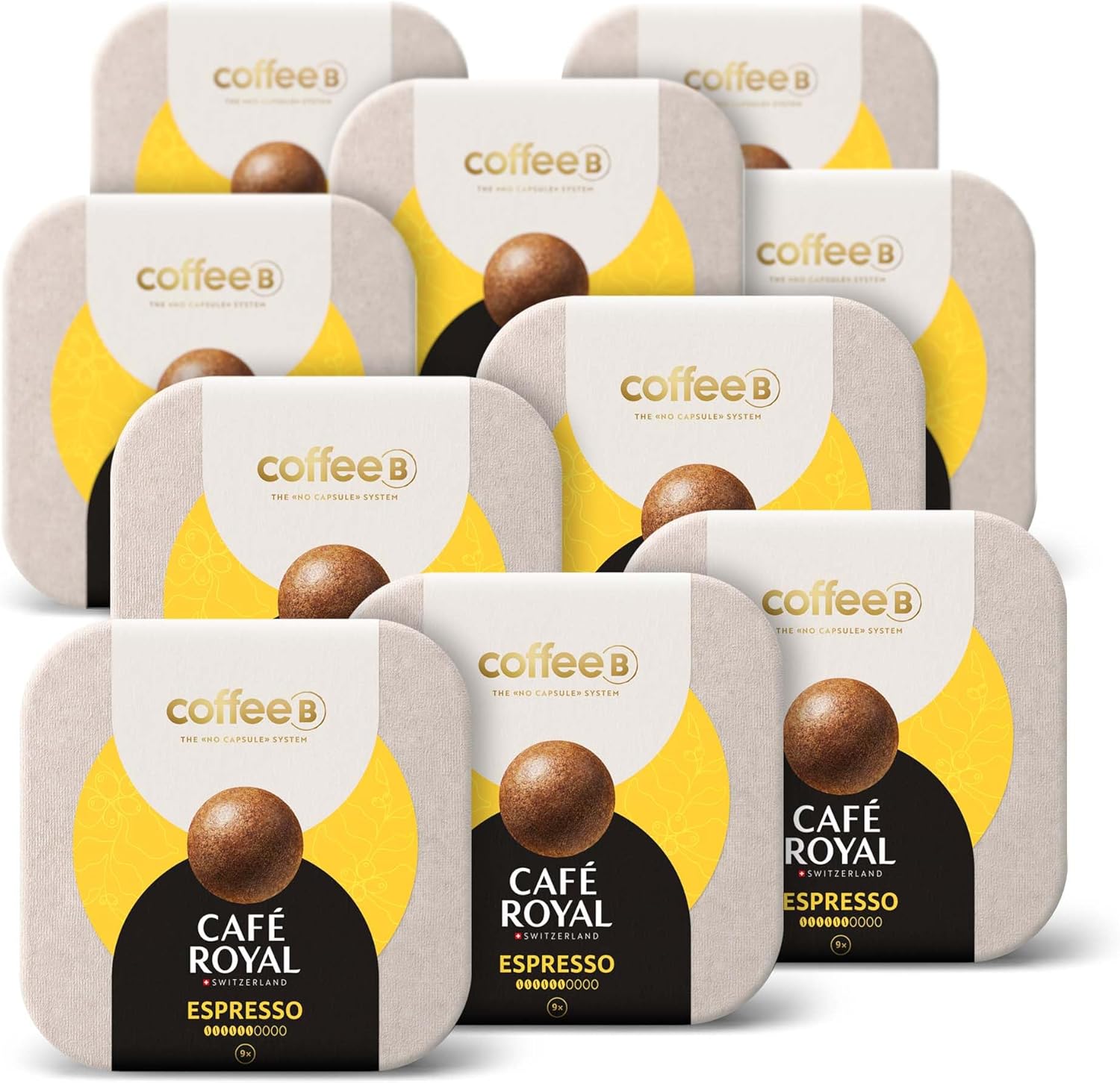 90 Coffee Balls Espresso - Premium Coffee Balls 100% Compostable - Specially Designed for the Use of CoffeB by Café Royal Coffee Machine