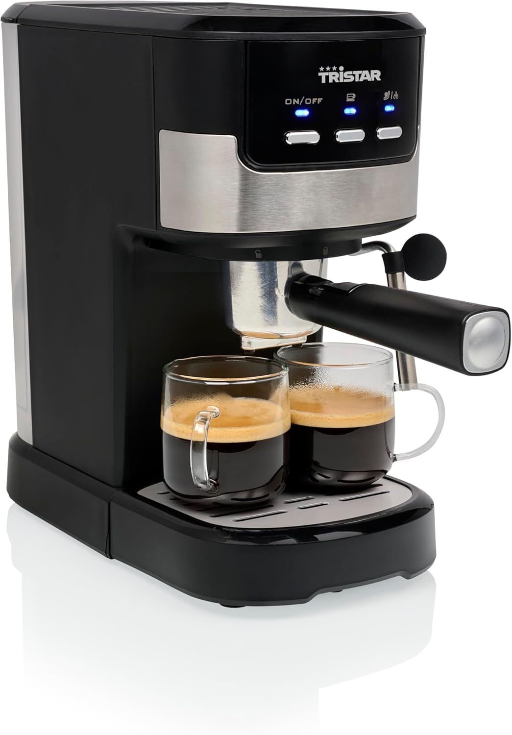 Tristar Espresso Machine 2 Cups at a Time | Fits Nespresso Capsules and Ground Coffee | Cup Warmer | Dishwasher Safe | 20 Bar | 1100 W | CM-2278