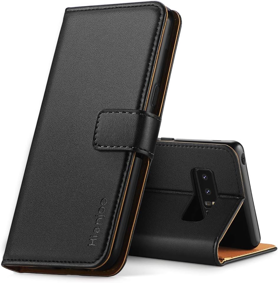 Hianjoo Case Compatible with Samsung Galaxy Note 8, Leather Case with Magnetic Premium Flip Case Wallet Case Compatible with Samsung Galaxy Note 8, Black