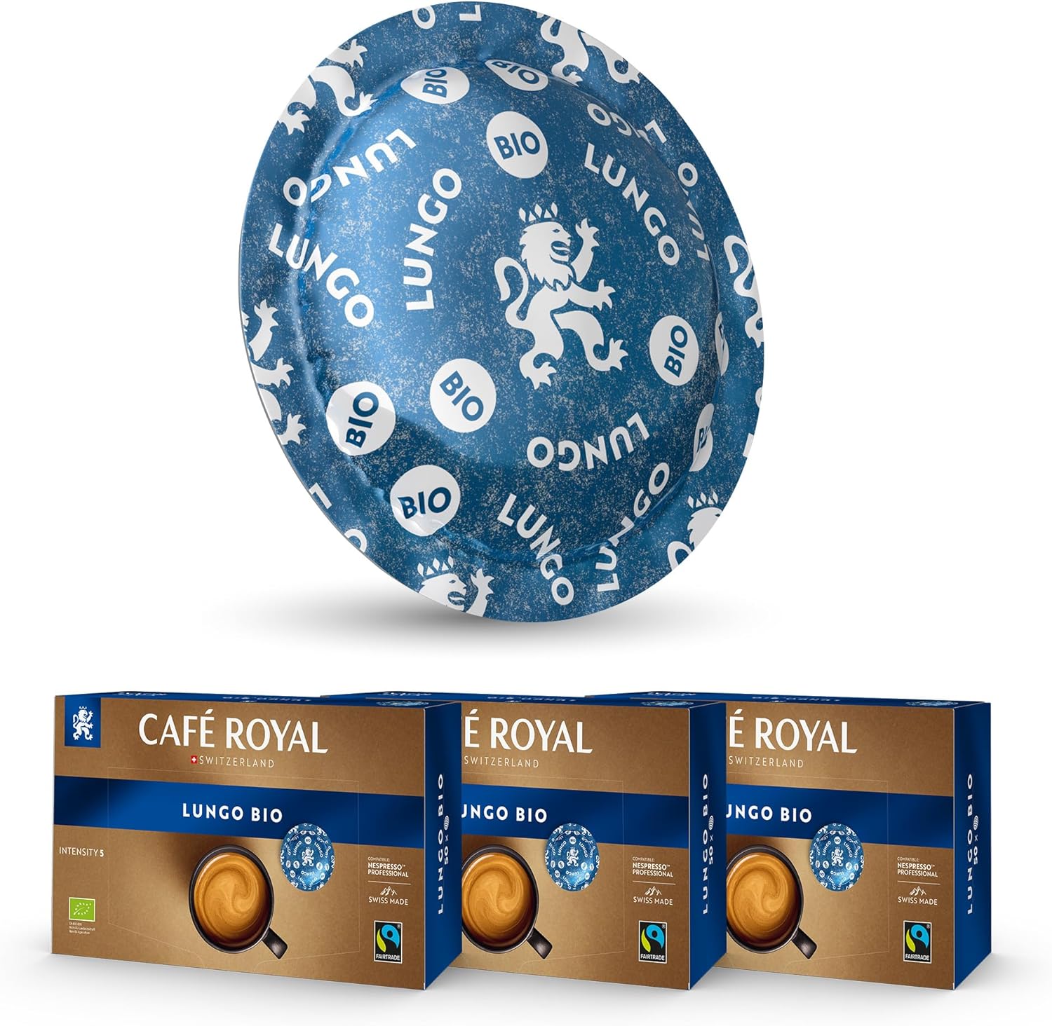 Coffee in Pods - Coffee Royal Pro | 3 x 50 - Compatible with Nespresso®* Professional Coffee Machines - Lungo Flavour BIO