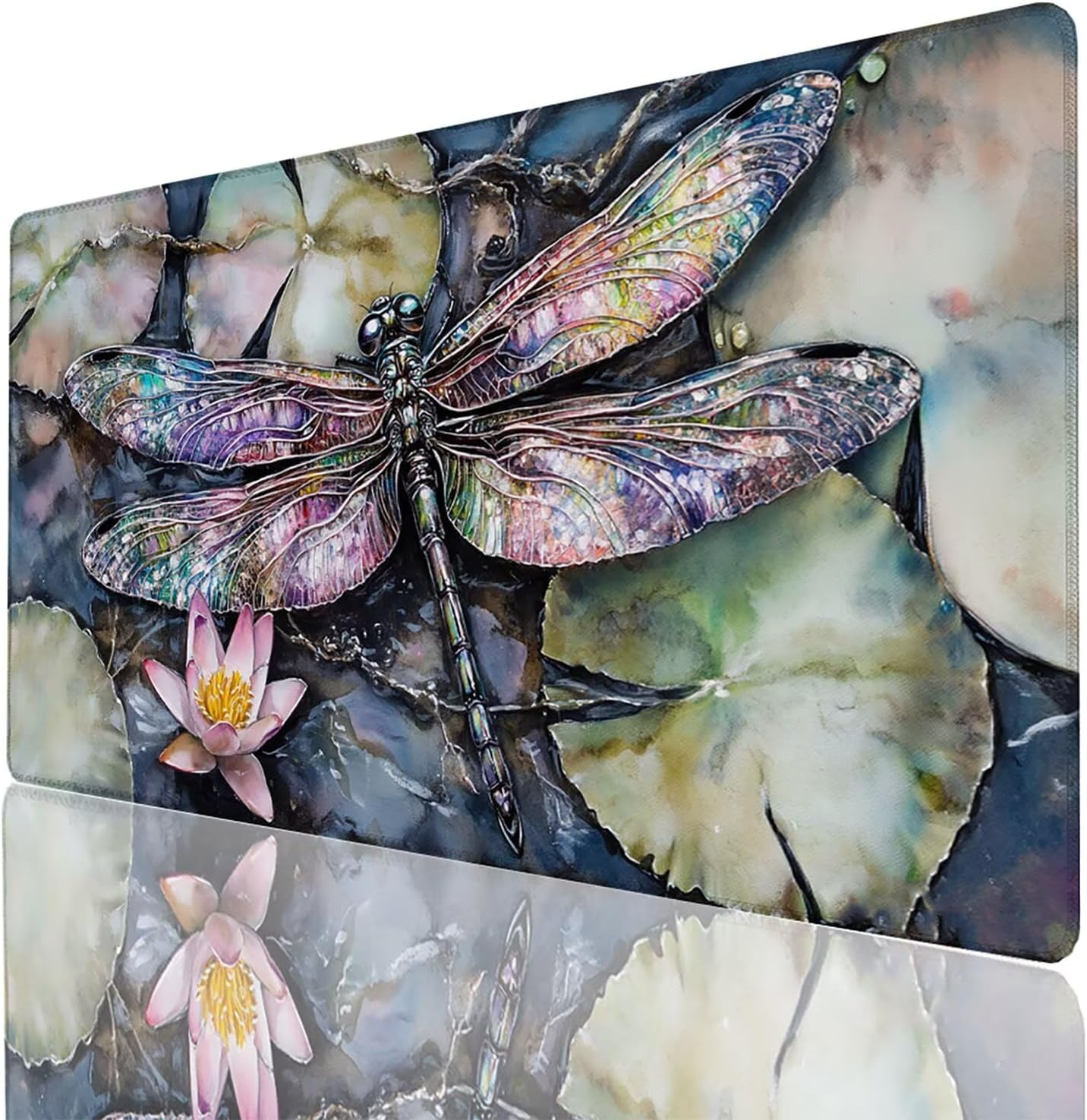 GYL-3550 XXL Mouse Pad, 1400 x 600 x 3 mm, Large Office Desk Mat, Non-Slip and Waterproof Stitched Edges, Flower Mouse Pad Compatible with Wireless Keyboard and Wireless Mouse, Gaming Accessory