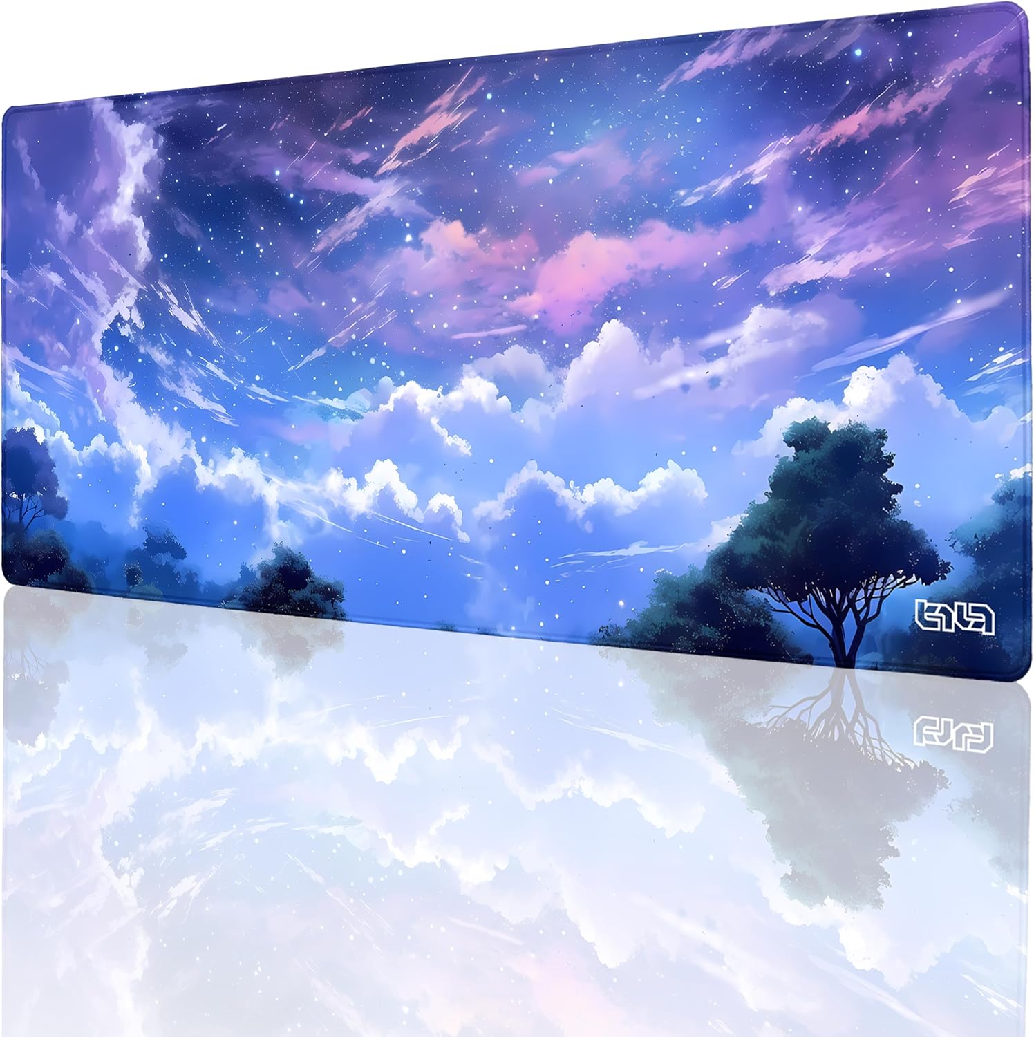 Tilt Office Desk Pad 35.4" x 15.7" XXL Gaming Mouse Pad | Large Non-Slip Mouse Pad for Office and PC Gadgets | Waterproof Desk Mat (Night Clouds)