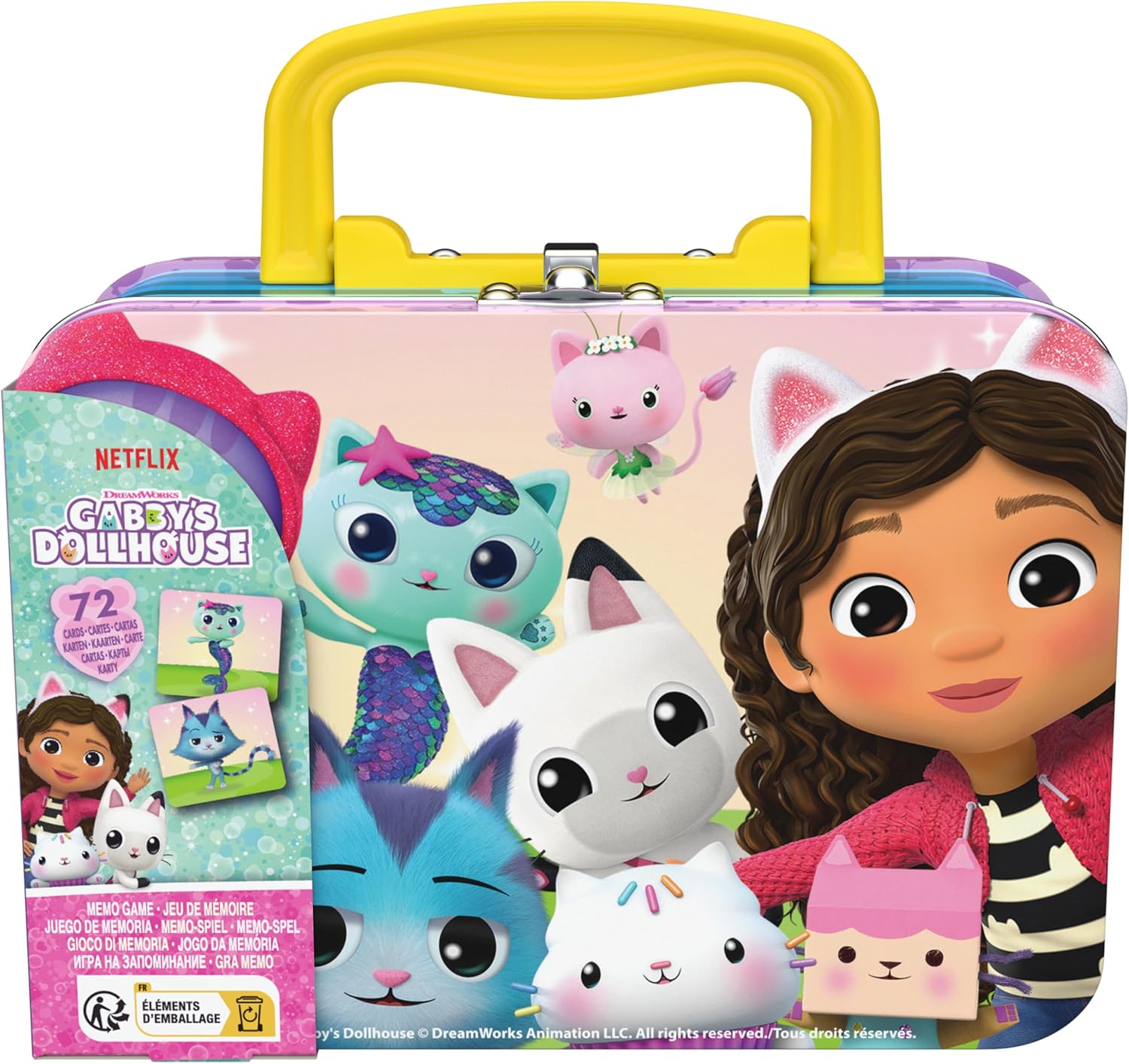 Gabby and the Magic House - Memo Suitcase Gabby Cat - Board Game - Concentration Card Game 72 Cards to Collect 36 Pairs - Children's Toy 3 Years and Above
