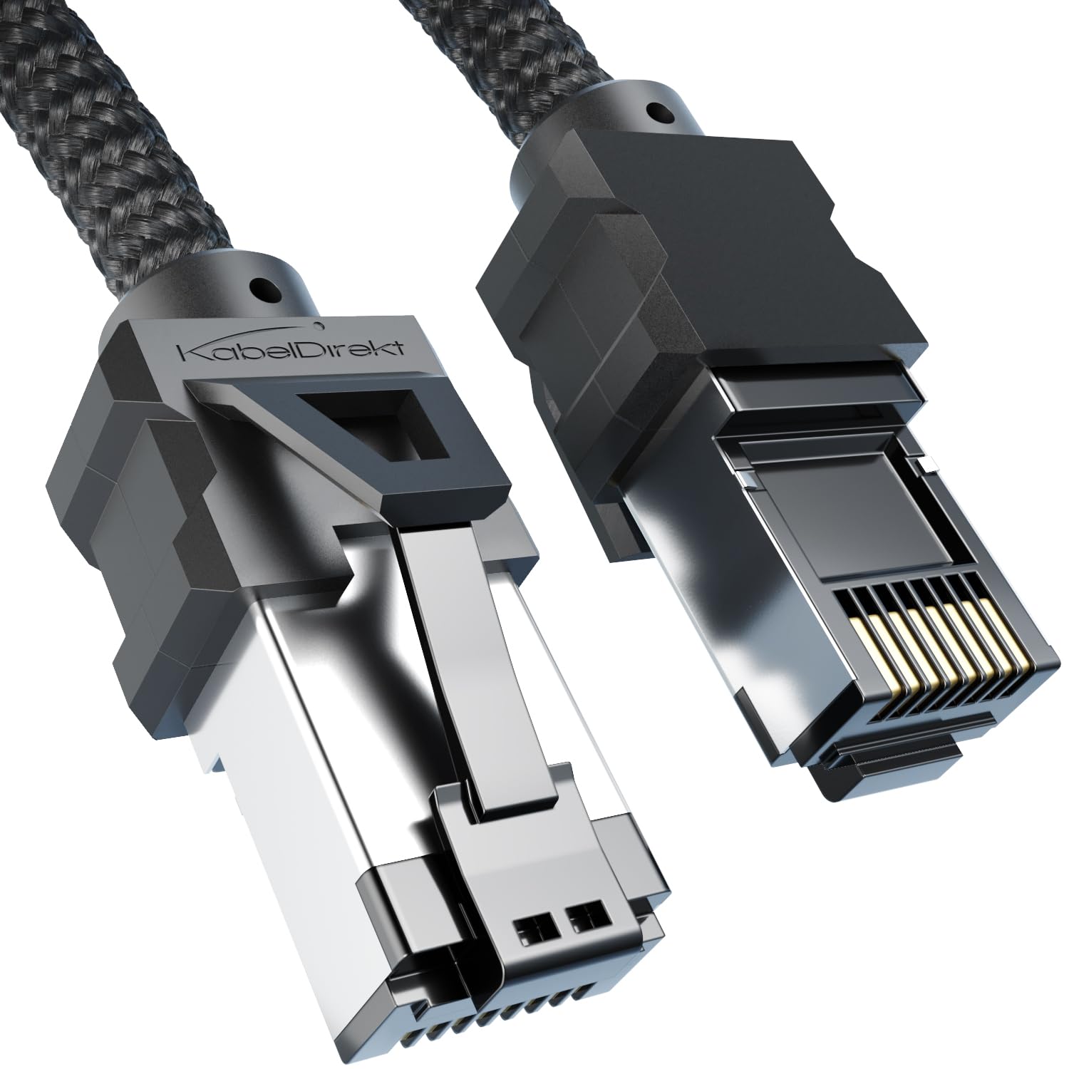KabelDirekt Cat 8 Ethernet LAN Network Cable - 15m - Gaming Edition with Heavy-Duty Braided (Rj45 Connector, Cat 8.1, Data Rate Up to 40Gbps for Games/PC/PS5/Xbox)