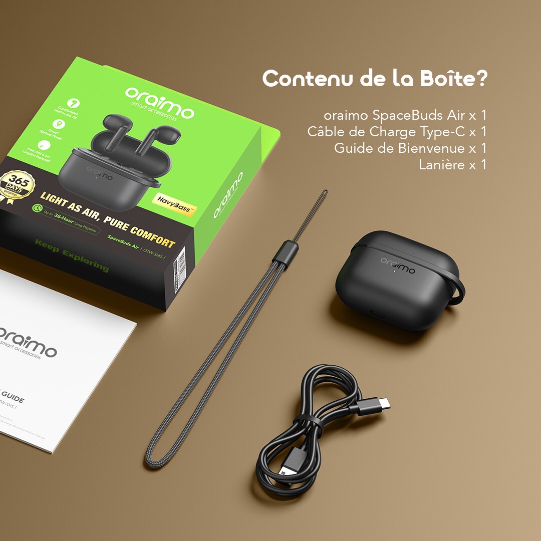 Oraimo True Wireless Earbuds SpaceBuds Air OTW 324S 11 Included