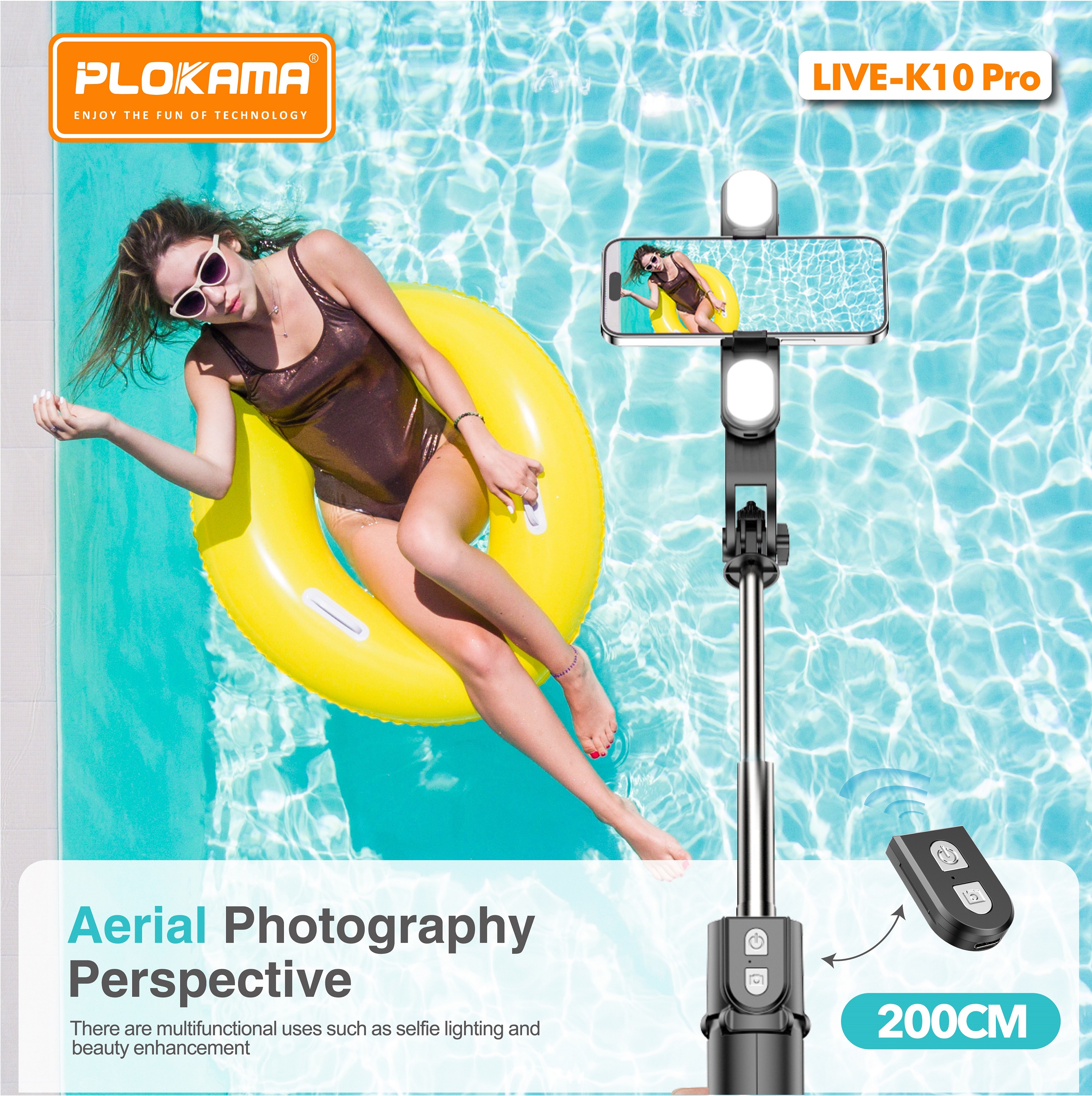 Tripod Stand Bluetooth Selfie Stick PLOKAMA Live K-10 Pro in Sri Lanka - ido.lk