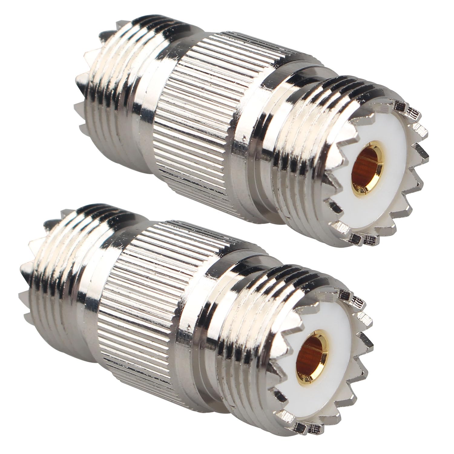 2 Pack SO239 UHF Female to Female Adapter RF Coaxial Cable Connectors Compatible with Wi-Fi CB Ham Radio Walkie Talkie Video FPV Broadcast Antenna Signal Amplifier