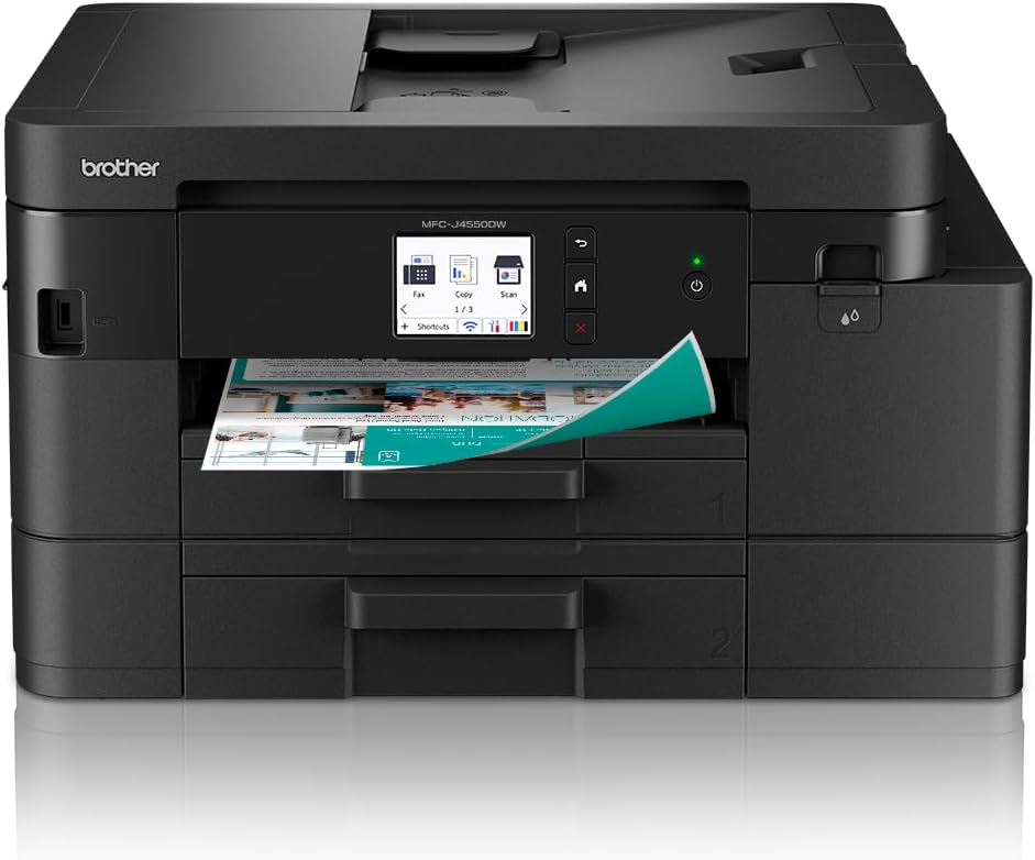 Brother MFC-J4550DW 4-in-1 Multifunction Inkjet Printer (Print/Copy/Scan/Fax) Wireless Printing. Eligible for EcoPro Package