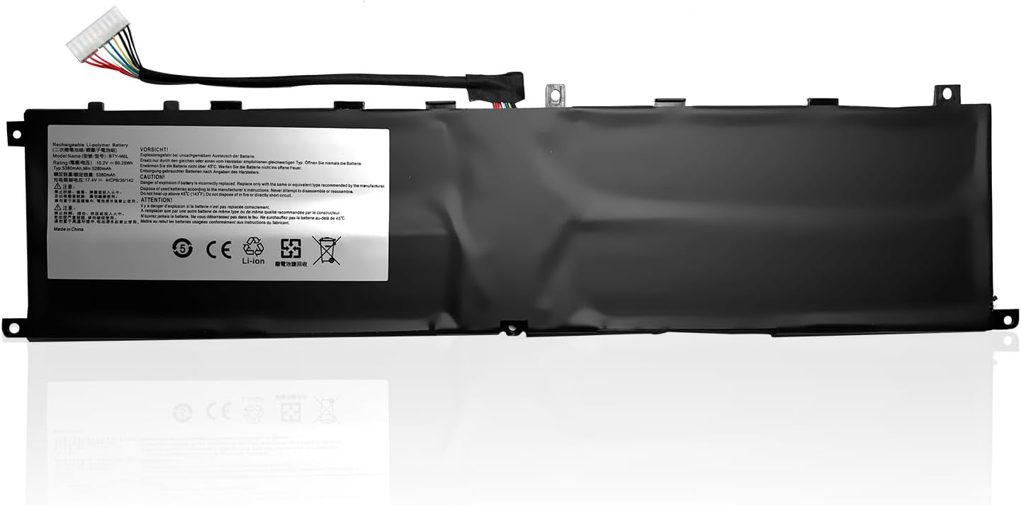 15.2V 80.25Wh BTY-M6L Laptop Batteries for MSI GS65 GS75 Stealth Thin 8SE 8SG 8SF 9SD 9SE 9SF PS63 Modern 8RC P65 8SC Creator 8RD 8RF MS-16Q2 MS-16Q3 MS-16Q21