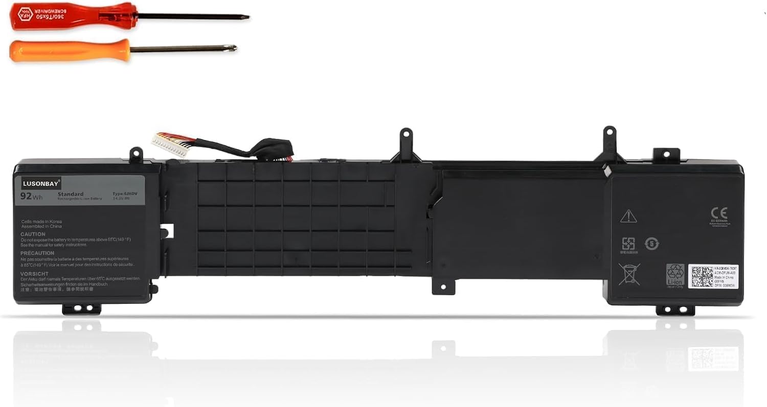 LUSONBAY 6JHCY 6JHDV Replacement Laptop Battery for Alienware 17 R2 17 R3 ALW17ED-1728 ALW17ED-1828T ALW17ED-2728 ALW17ED-3728 ALW17ED-3828 ALW17ED-4718 ALALW17 ED-4718 ALALW17ED-4718