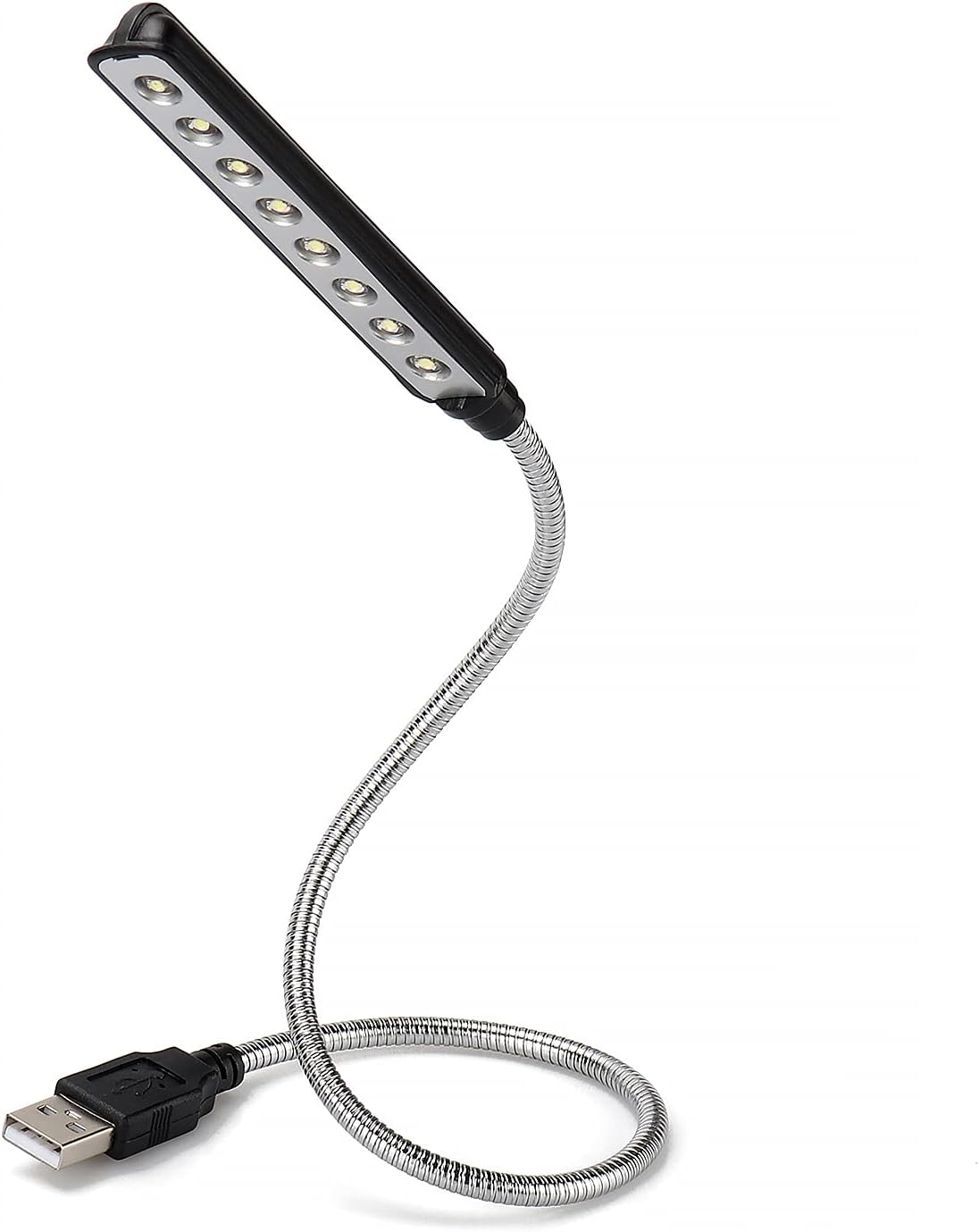 Daffodil ULT05 Powerful Flexible USB LED Light with 8 LEDs/Plugs into USB Port of PC or Mac to Illuminate Keyboard and Monitor - No Batteries Needed, TV Rear Light - Black