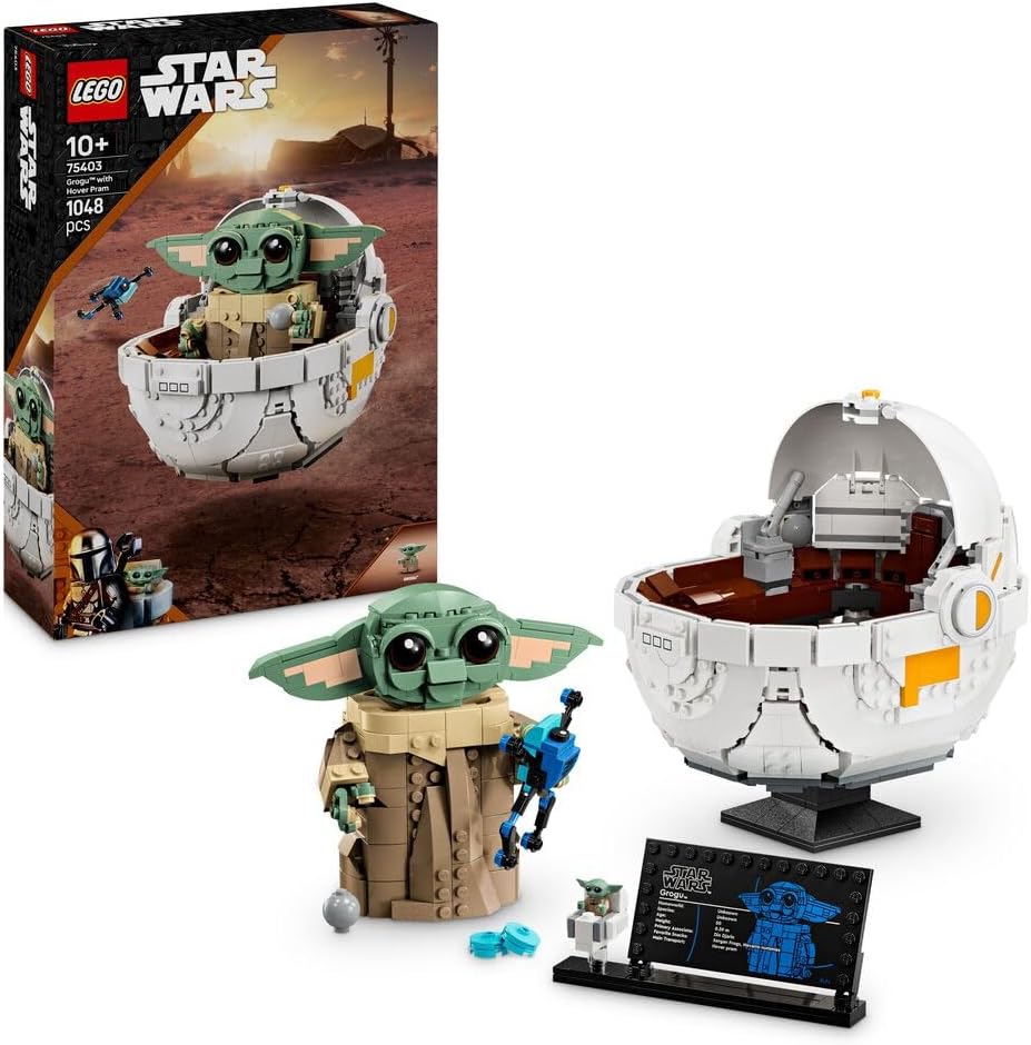 LEGO Star Wars: The Mandalorian Grogu and His Pram - TV Series Inspired Collector's Building Game - Includes Sorgan's Frog - Gift Idea for Boys and Girls from 10 Years Old 75403