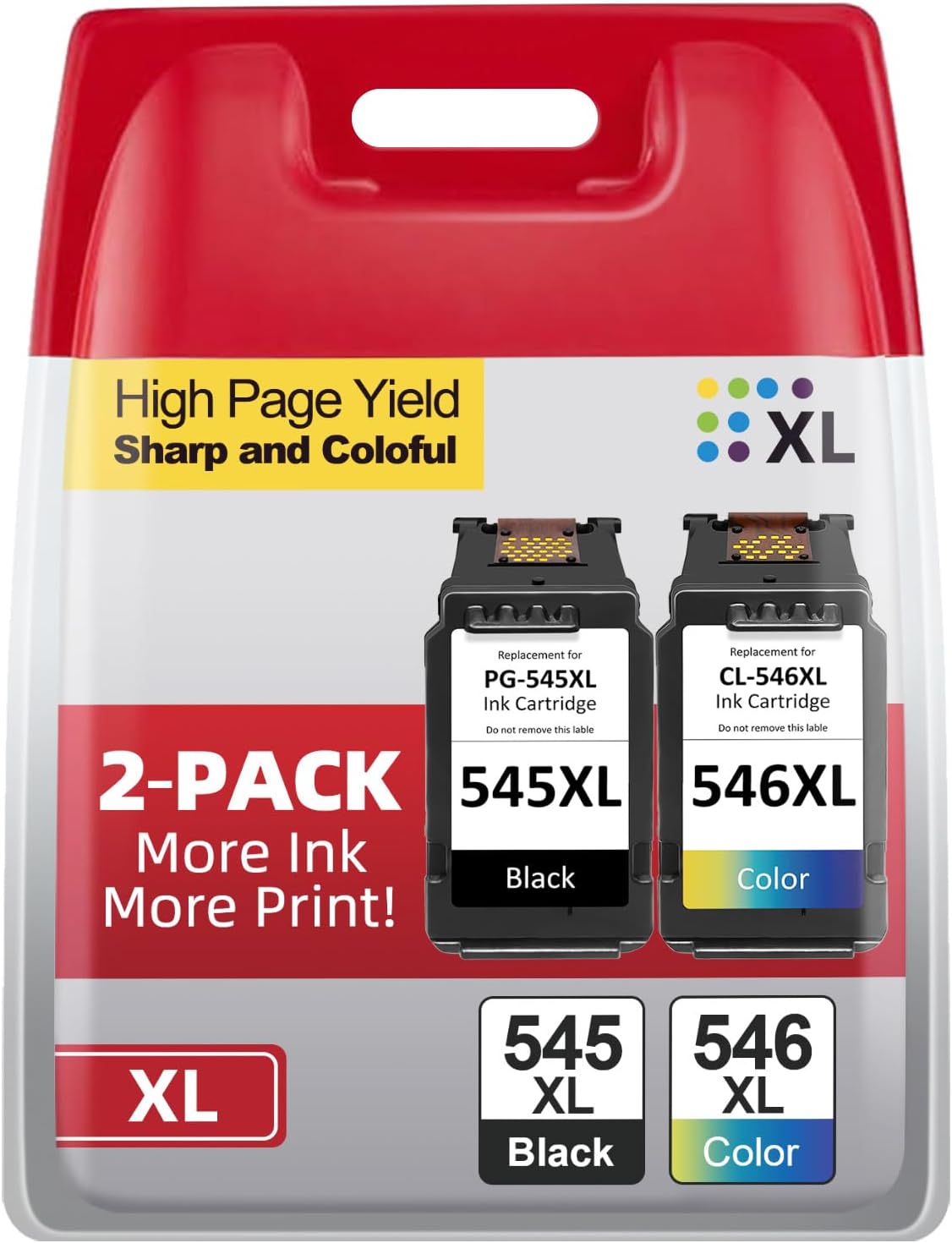 545 546 XL Print Cartridges, PG-545XL CL-546XL Compatible with Canon Printer Cartridges 545 546 XL Multipack for Pixma TS3400 TS3100 TS3150 TS3300 TS3350 TS3450 TR4500 TR4551 MX499 5