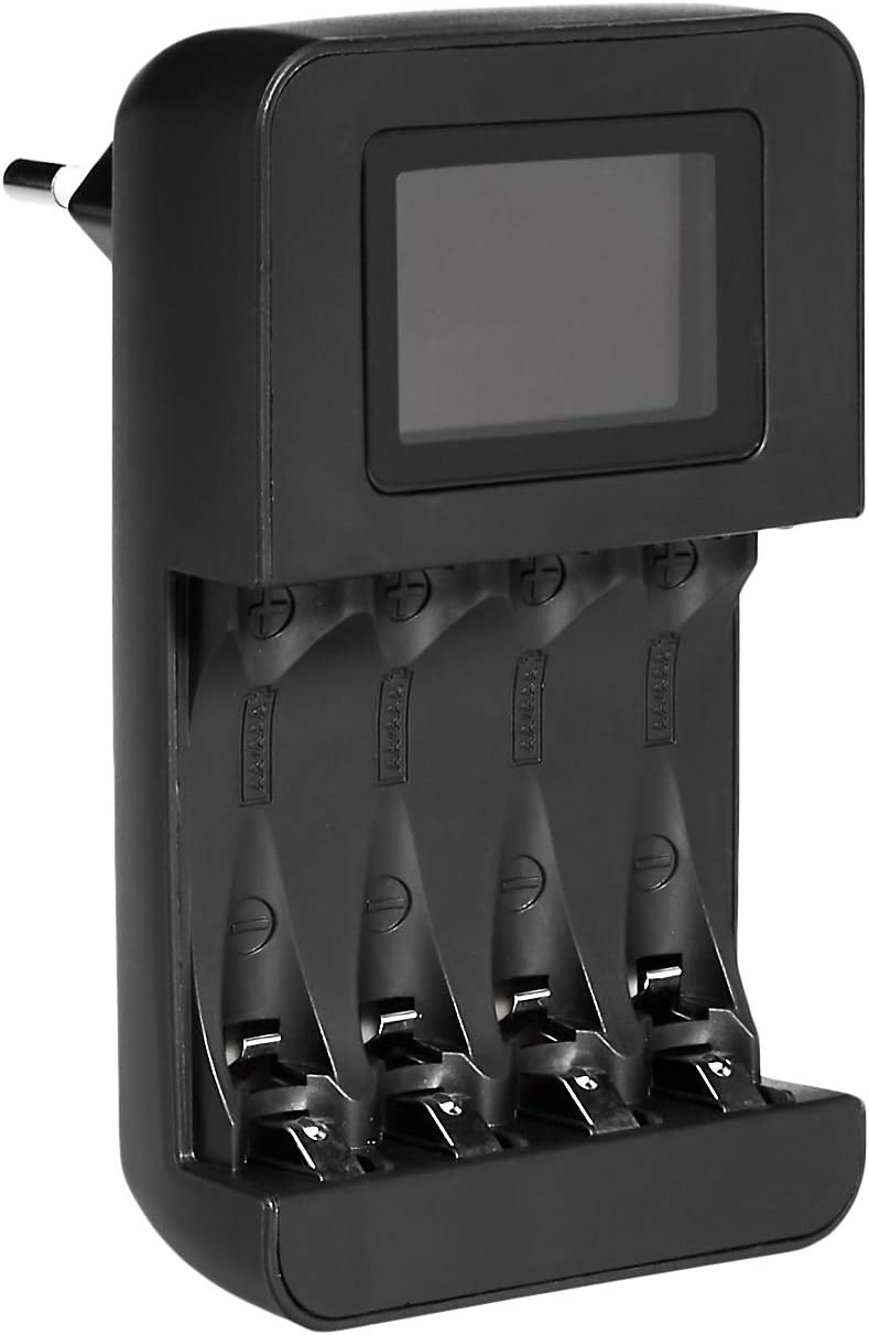 Amazon Basics Smart Digital Charger for 4 AA AAA Batteries Black