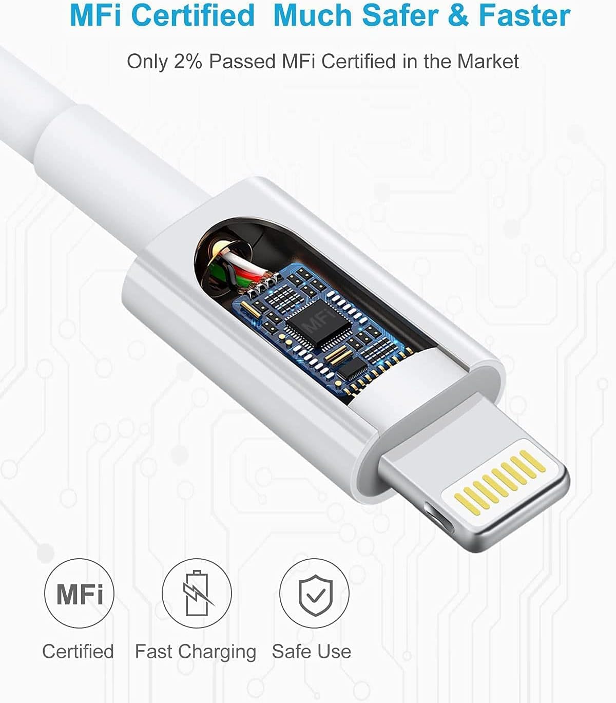 Apple MFi Certified iPhone Charger 3.3ft (3 Pack) for Apple iPhone13/12/12mini/iPhone 11/11 Pro/11 Pro Max/X/XS/XR/XS Max/8/8 Plus iPad Airpods