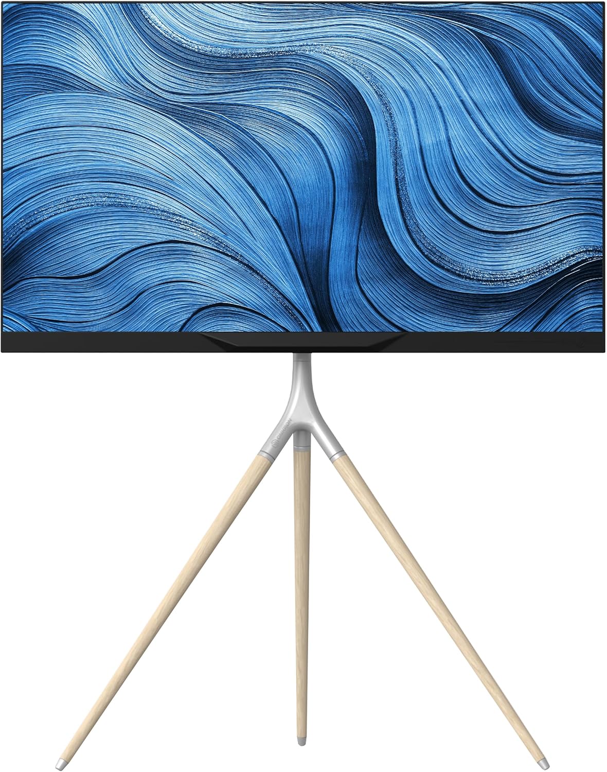 ONKRON TS1220-W Indoor Wooden TV Tripod for 32-65 Inches, Universal TV Stand Weight 35 kg, TV Stand on Stand Adjustable Height VESA 100 x 100 – VESA 400 x 400, TV Stand 360° Swivel 360° White