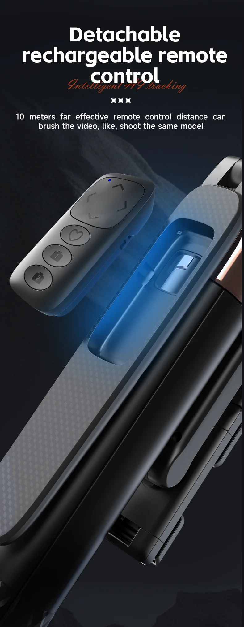 A101 1.8m Auto Face Tracking Tripod Selfie Stick, No App with Remote and Gesture Control, Fill Light 9