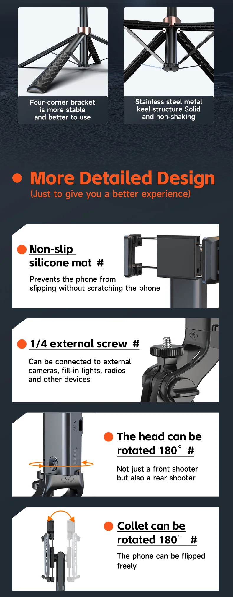 A101 1.8m Auto Face Tracking Tripod Selfie Stick, No App with Remote and Gesture Control, Fill Light 12