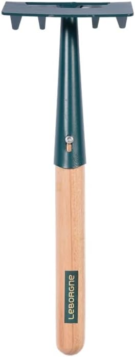 Leborgne, Duopro Hand Rake/Hoe, 100% PEFC Wooden Handle, Steel Head, Ideal for Weeding and Garden Maintenance, 2 in 1 Gardening Tools, Assembled in France