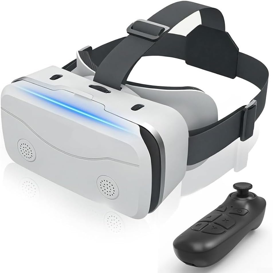 Casque de réalité virtuelle pour téléphone portable, lunettes de réalité virtuelle 3D, casque de réalité virtuelle à 110 °, lunettes 3D pour jeux vidéo (blanc)