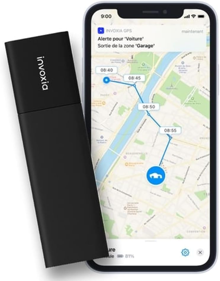 Invoxia Classic GPS Tracker 2026 Edition - Waterproof, Enhanced GPS Accuracy, USB-C - Network Subscription Included - Live Location, Anti-Theft & Motion Alerts - Cars, Motorcycles, Bikes