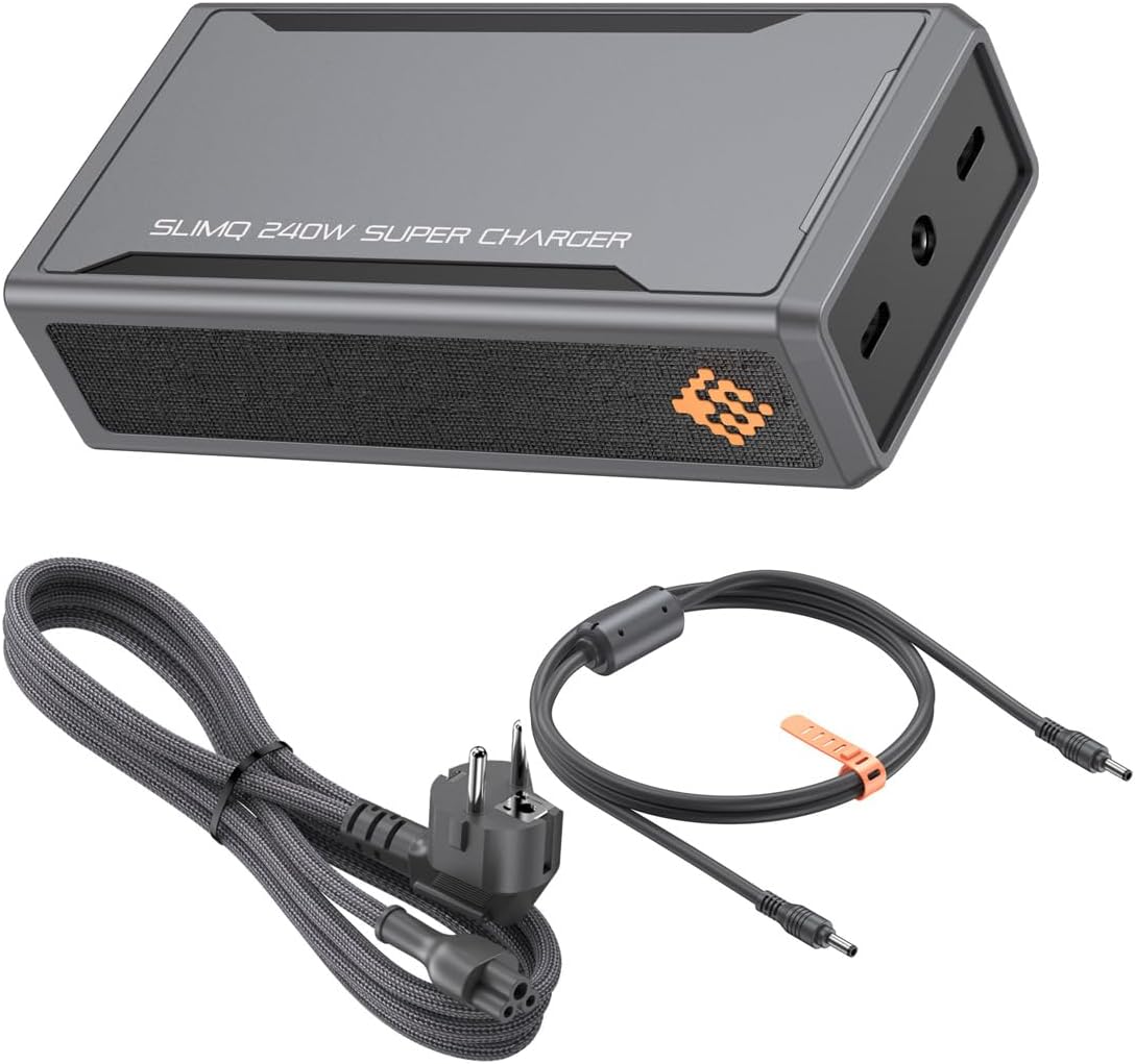 SlimQ GaN 20V Charger with Two Ports USB-C PD3.0 100W 240W 230W 200W 180W 170W Compatible with Dell MSI Lenovo HP Razer ASUS Acer Gaming Laptops (without DC Adapter)