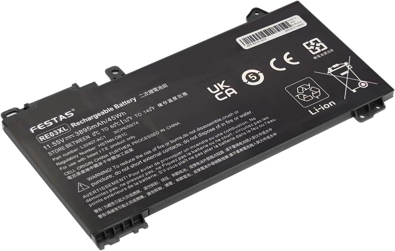 RE03XL Battery Compatible with HP ProBook 430 G6 440 G6 450 G6 455 G6 455R G6 Series L32656-002 L32656-005 L32407-AC1 L32407-AC2 L32407-1 2C2 HSTNN- 0B1C HSTNN-DB9A Laptop PC