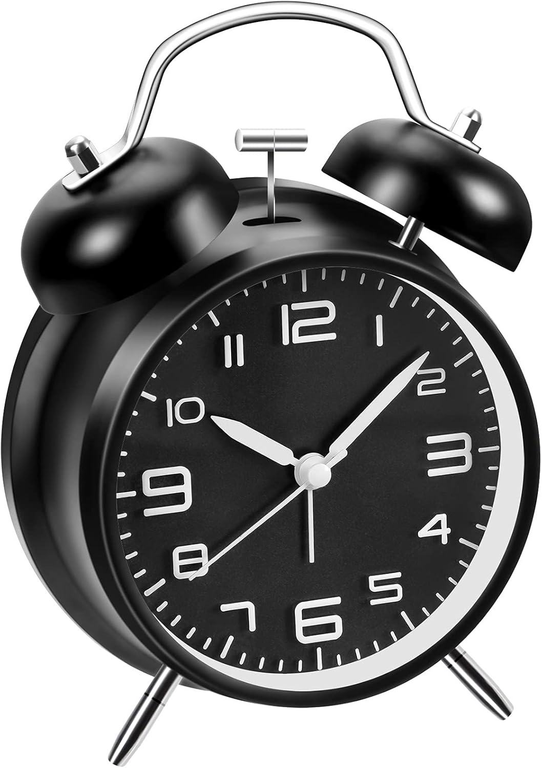 alarm clock sound for heavy sleepers non ticking double bell table alarm clock with night light retro alarm clock silent analog alarm clock battery operated for fat