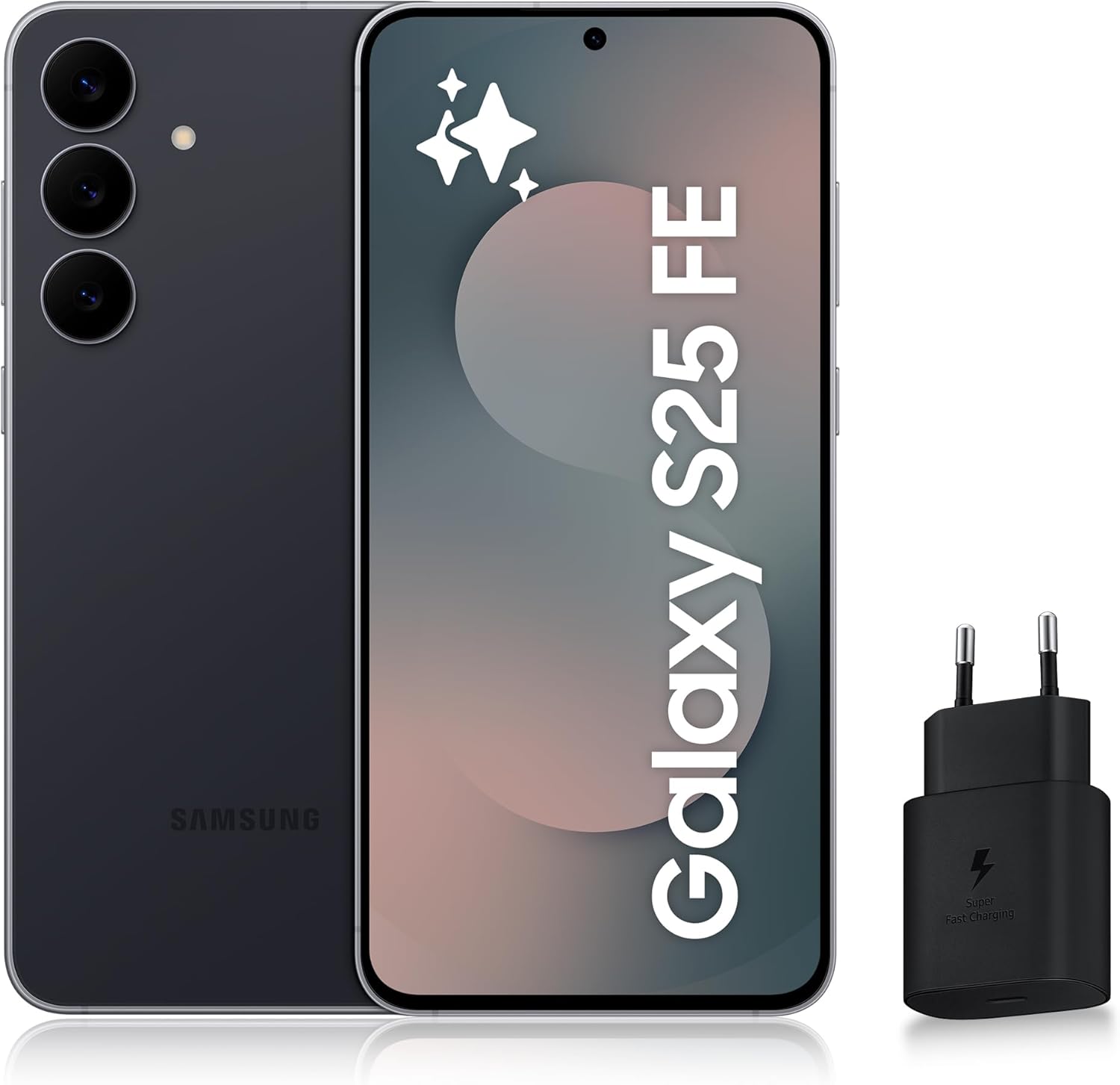 Samsung Galaxy S25 FE 5G Android Smartphone with Galaxy AI, 512GB, 25W Fast Mains Charger Included, Unlocked Smartphone, Absolute Black, FR Version