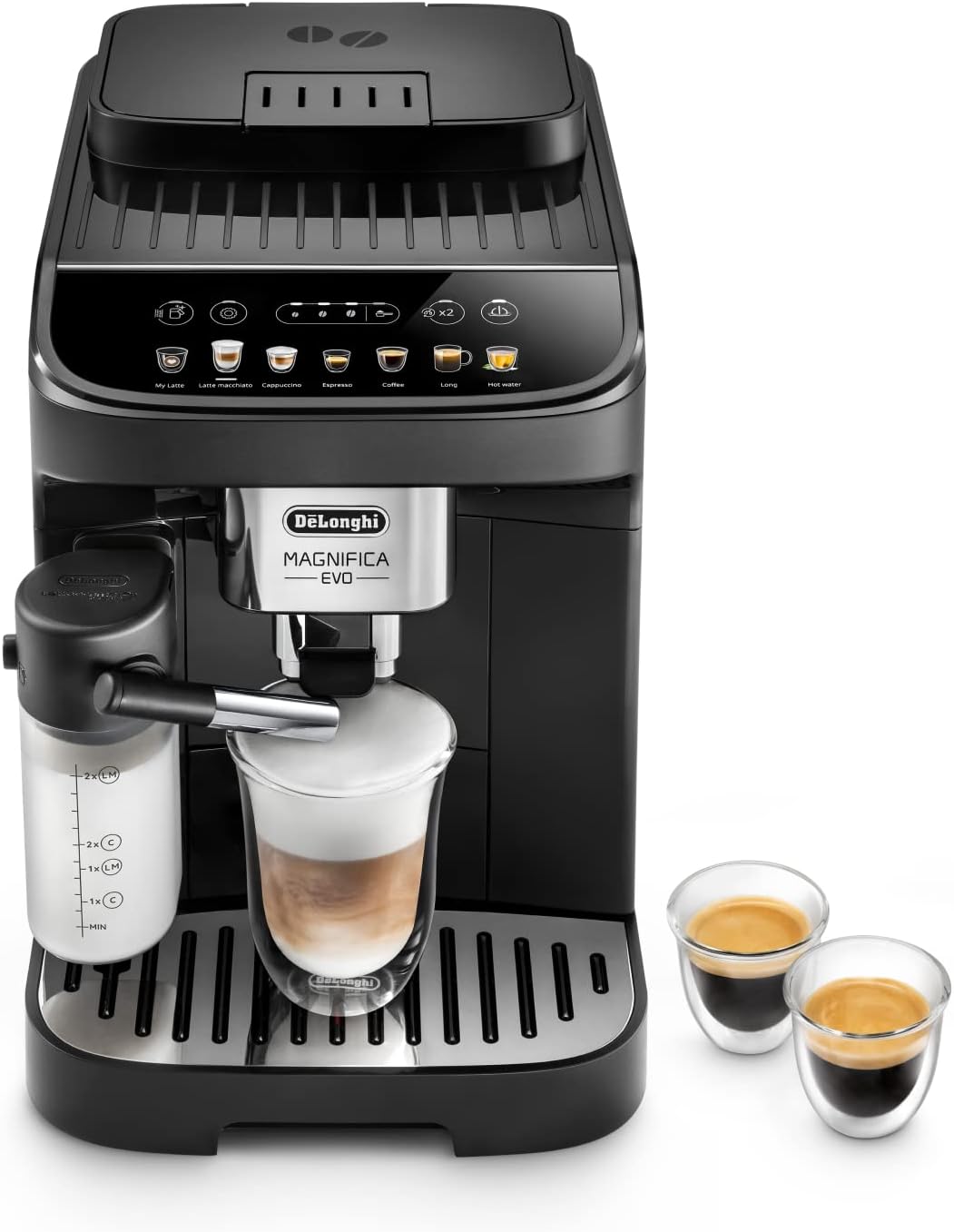 De'Longhi Magnifica Evo, Coffee and Cappuccino Machine with Grain Grinder, ECAM292.81.B, Black