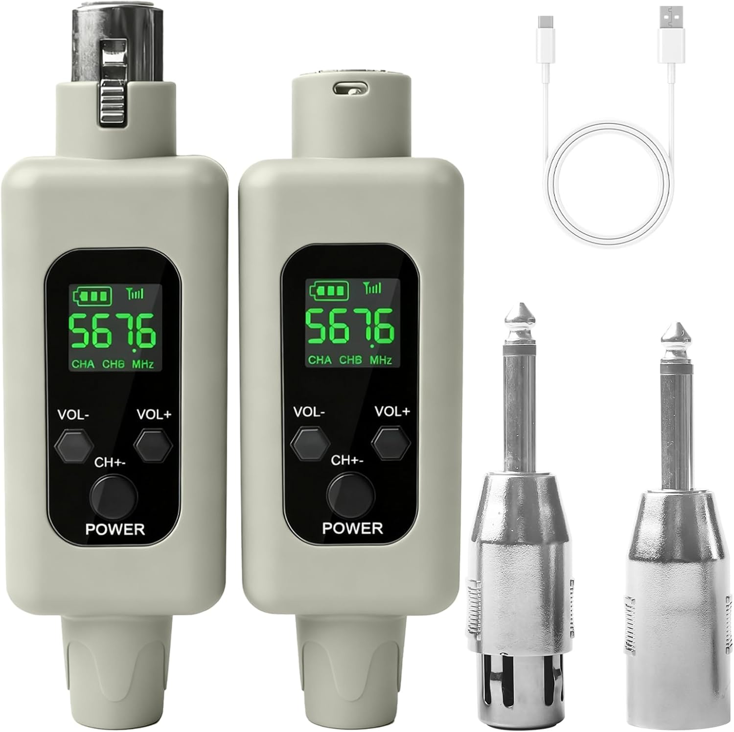 XLR Microphone Transmitter Receiver:2.4G 1 to 1 wireless microphone adapter for wireless microphone for dynamic and condenser microphones, mixer, PA system, speakers