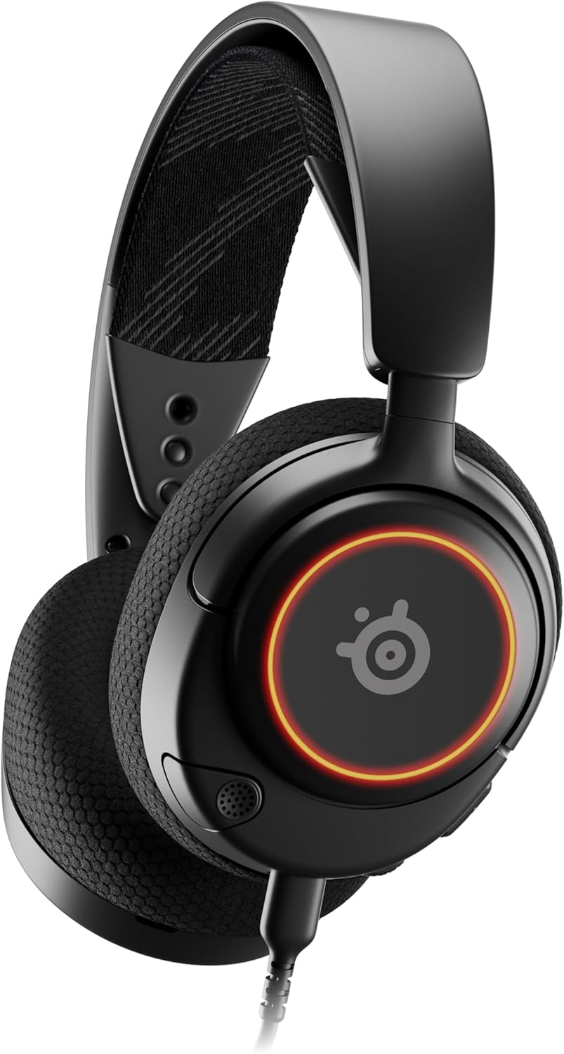 SteelSeries Arctis Nova 3 Multi-System Gaming Headset — High Fidelity Drivers — 360° Space Sound — RGB Lights — Memory Foam Ear Pads — PC, PS5, PS4, Switch