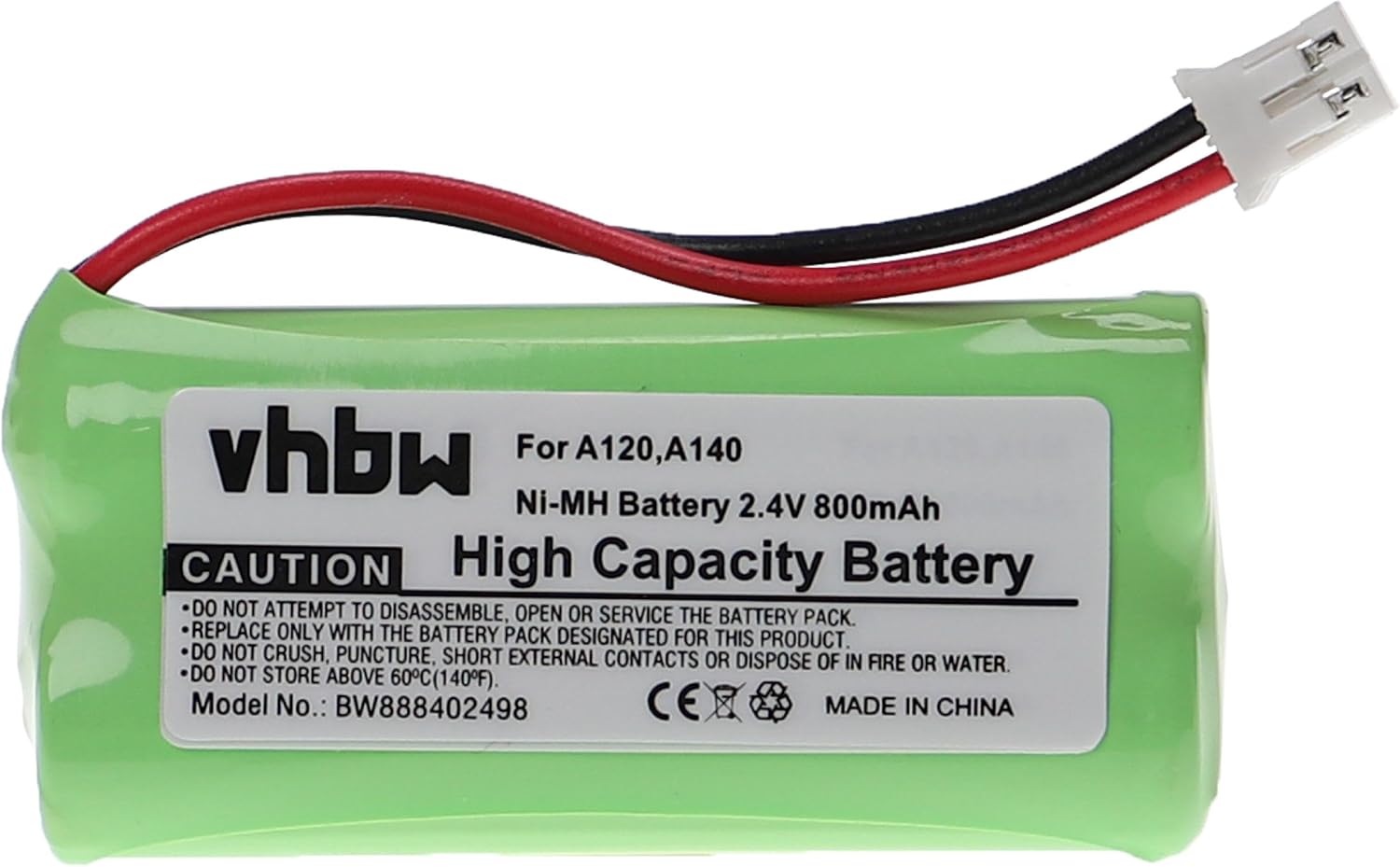 vhbw Battery Compatible with Siemens Gigaset A150, A16, A140 White, A145, A160, A165 Fixed Wireless Phone (800mAh, 2.4V, NiMH)
