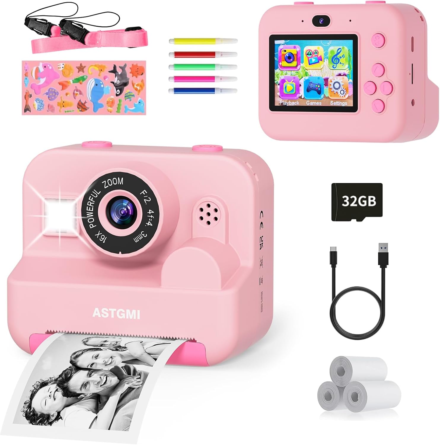 3.7V Instant Camera (Pink)
