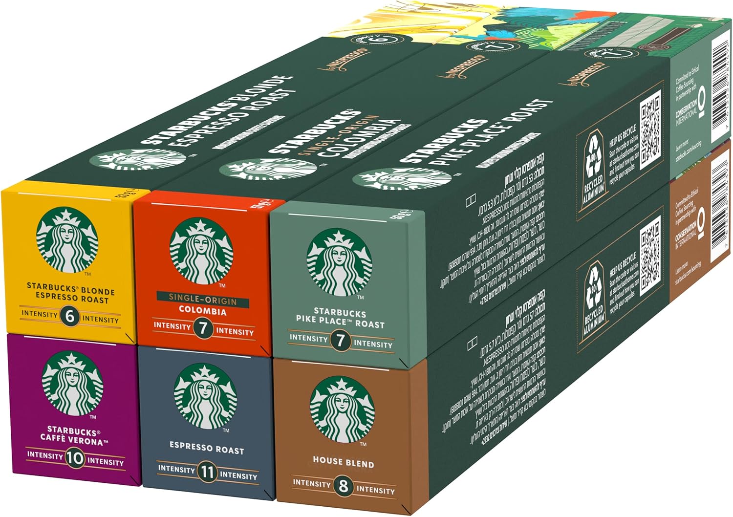 STARBUCKS Variety Discovery Pack by Nespresso, Coffee Capsules All Types of Roasting 6 x 10 (60 Capsules) - Amazon Exclusive
