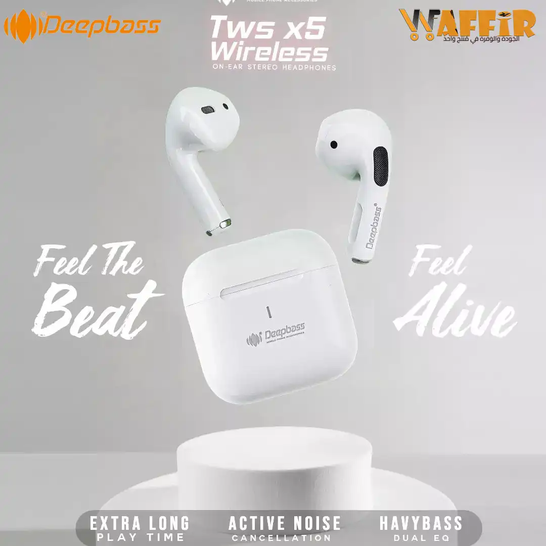 DeepBass TWS X5 Écouteurs Bluetooth True Wireless redéfinissent, DeepBass X5 connexion stable haute qualité Waffir.MA DeepBass MAROC AIRPODS PRO