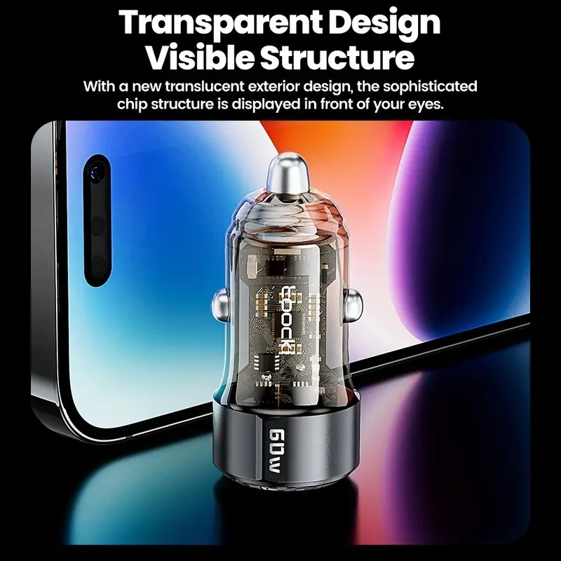 chargeur de       série 60w a+c couleur thé noir détails 5