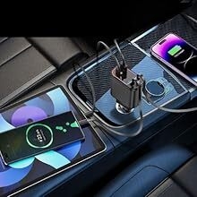 Chargeur rapide 4 en 1 pour voiture avec étoiles étoilées