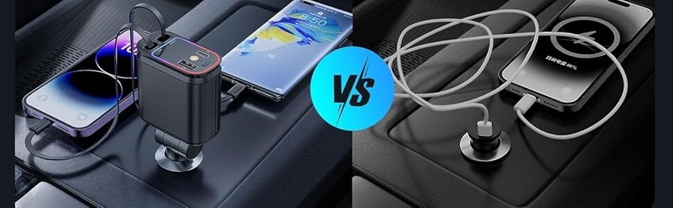 Chargeur rapide 4 en 1 pour voiture avec étoiles étoilées