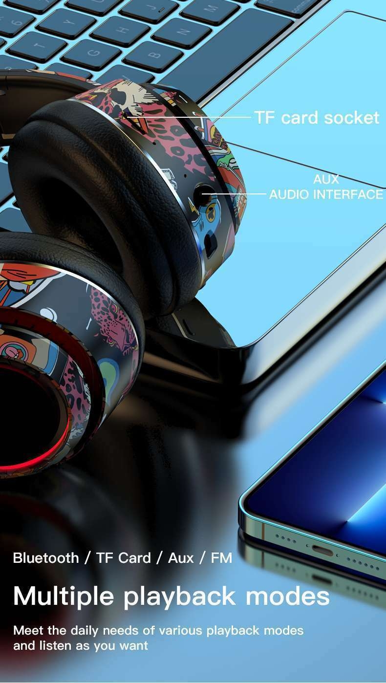 Casque R9 sans fil RGB Écouteurs Bluetooth Deepbass R9 R8