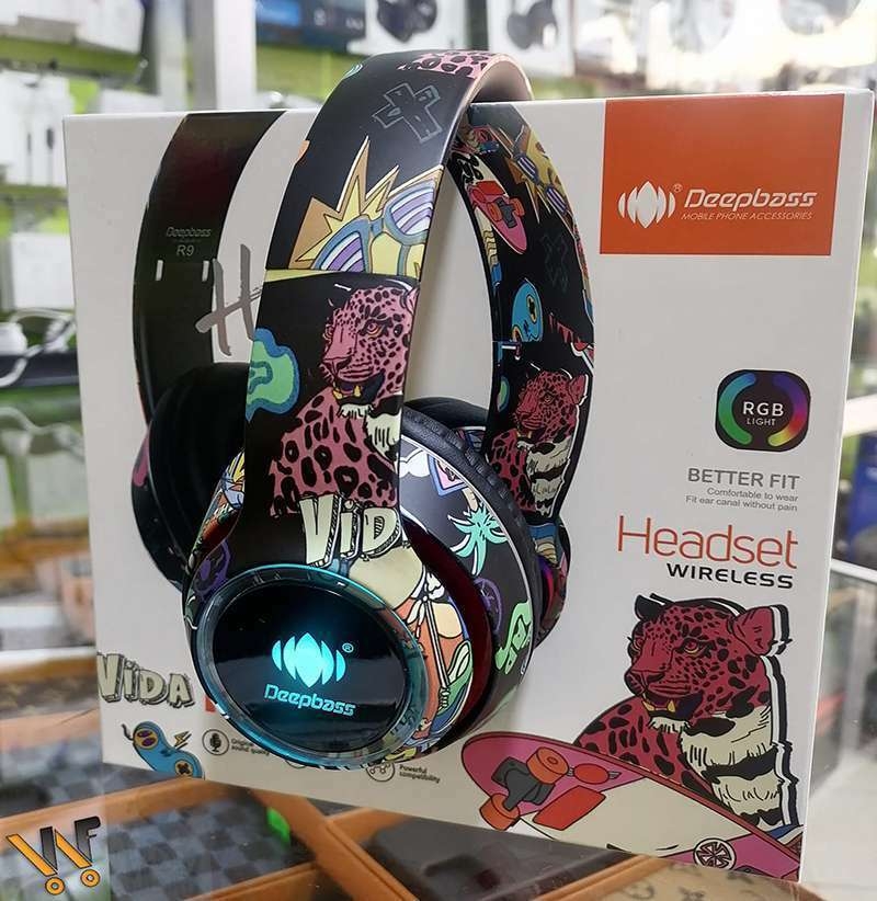 Casque Deepbass R9 sans fil Écouteurs Bluetooth RGB Deep bass R9 BOX