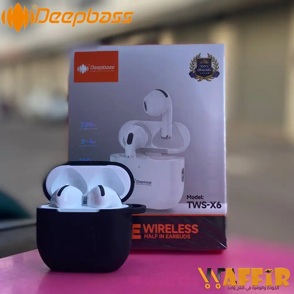 DeepBass X6 Écouteurs Bluetooth TWS-X6 True Wireless redéfinissent sans fil Bluetooth, Deep Bass Headphones X6 connexion stable haute qualité Waffir.Ma DEEPBASS Maroc