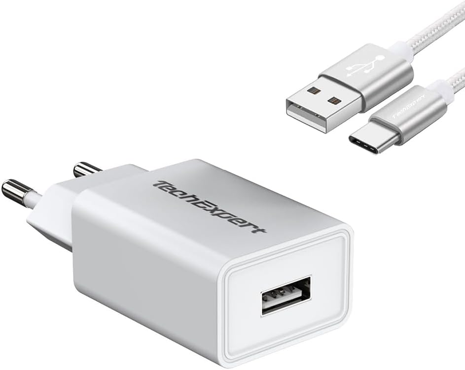 Charger Kit Compatible with Tablets and Smartphones with USB Type C Port White 5V 2A 10W